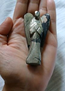 Pyrite Angel Figurine for Abundance and Luck