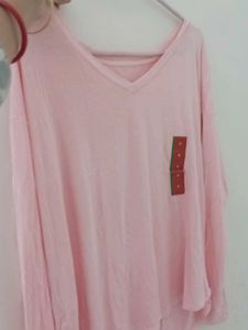 White V-Neck Long Sleeve Tee - Medium( Pack 2)