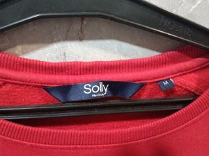 Allen Solly Red Crewneck Sweatshirt (size-M)