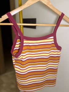 Airwalk Striped Crop Tank Top