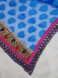 Beautiful Blue Border Saree