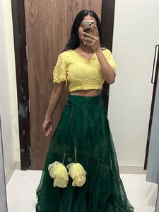 Designer Crop Top &amp; Skirt Set