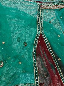 Beautiful Green stone work ready to wear saree