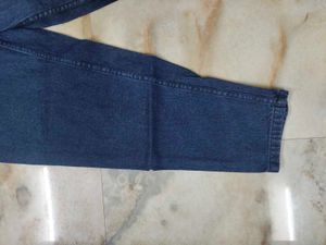 Women's Dark Blue Elastic Waist Denim Jeans