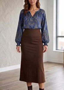 Blue Paisley Print Smocked Waist Blouse
