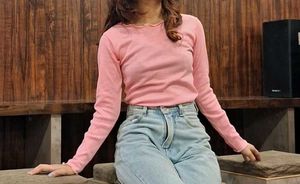 Cute Pink Long Sleeve Top