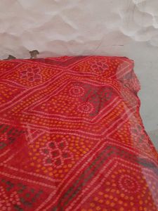 Vibrant Red Bandhani Dupatta