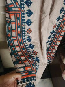 Embroidered Suede Ethnic Dress for Early Winter