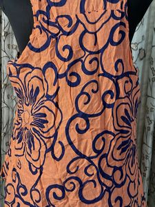 Orange Floral Print Sleeveless Top