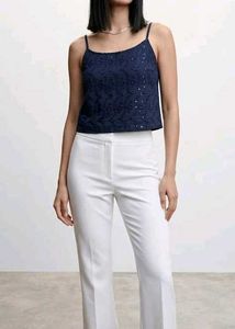 Stunning Blue Embellished Blouse