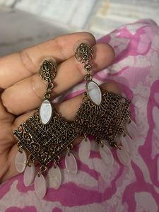 Set Of 2 Antique Finish Earrings