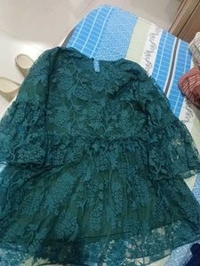 Elegant Green Lace short kurti