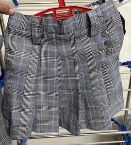2 Plaid Pleated Mini Skirt