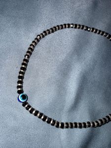 Silver beaded Evil Eye Anklet