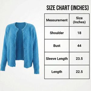 Blue Fuzzy Knit Cardigan