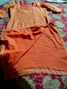 Traditional Orange Kurti with Palazzo Pants