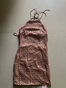 Sparkly Halter Neck Mini Dress
