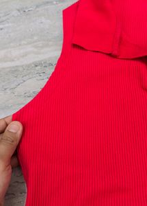 pink  Ribbed Collared Sleeveless Top