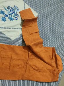 Orange Embroidered Kurta
