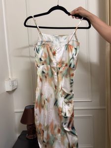 Satin Ruched Midi Dress