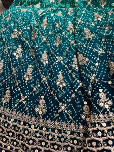 Ethnic Gown Bandhani Georgette, Gold Embroidery