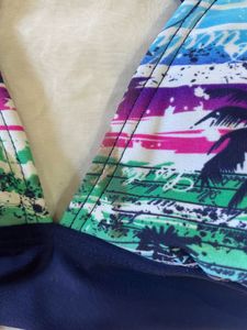 Tropical Print Bikini Top