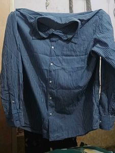 Men's Blue Striped Casual Shirt