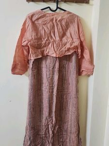 Striped Sleeveless kurti with coat
