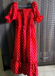 Red Polka Dot Smocked Dress