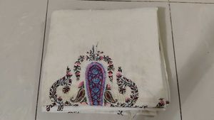 Used Cotton Double Bedsheet With Embroidery