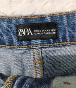 ZARA Blue Denim Mini Skirt