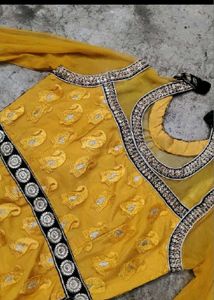 Elegant Yellow Anarkali Gown