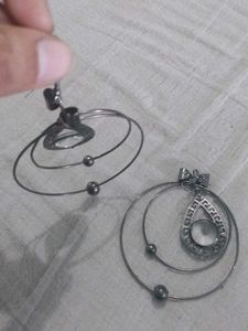 Unique Hoop Earrings with Teardrop Accent