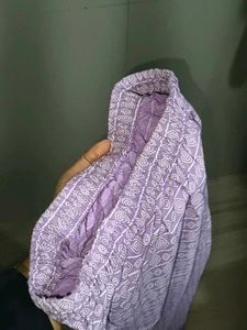 Beautiful Lavender Kurta with Embellished Neckline