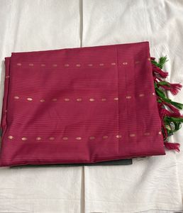 Elegant Pink Saree with Gold Motifs