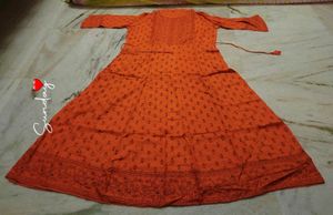 Orange Anarkali Kurta
