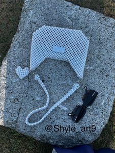 handcrafted white pearl bag size medium