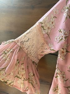 Chic Floral Print Bell Sleeve Top