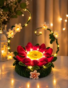 Handmade Lotus Showpiece with Lights