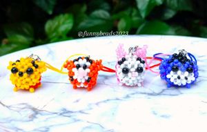 Cute Beaded Keychain Charms (Set of 4)
