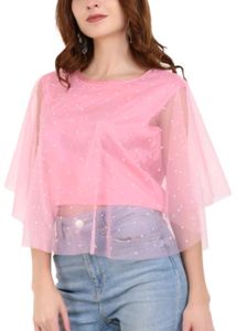 ✨Women Pink Net Crop Top✨