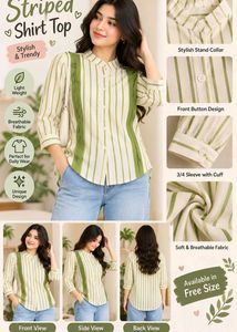 Striped Button-Down Shirt Top