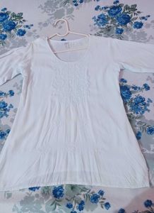 Chikankari-Style Cotton Kurti