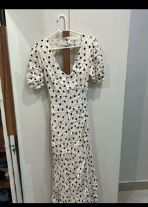 new-Mango Polka Dot Midi Dress