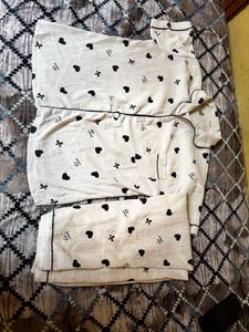 Cute Heart Print Pajama savana set🌼