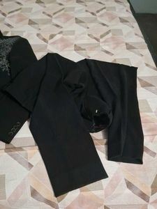 Men's Black Embroidered Nehru Jacket