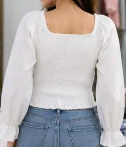 Floral Corset Top with White Puff Sleeves