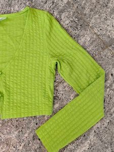H&M DIVIDED Green Cropped Cardigan