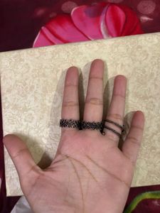 Oxidised Silver Ring Set – 3