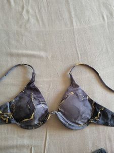Stylish Marble Print Bikini Set with Wrap
